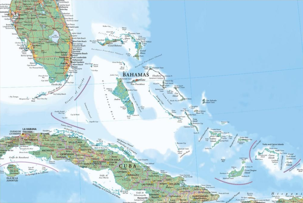 Map of the Bahamas