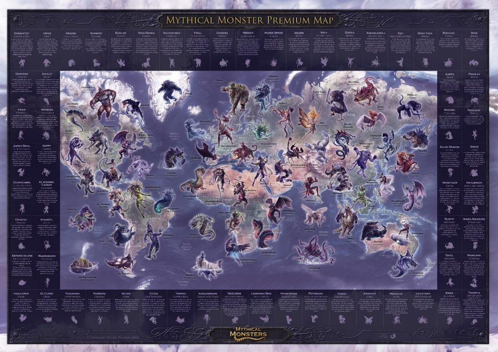 Monster wall map
