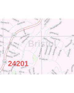 Bristol ZIP Code Map, Virginia