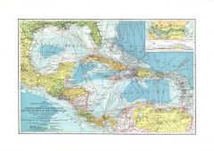 Central America Cuba Porto Rico And The Islands Of The Caribbean Sea Published 1913 Map