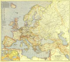 Europe And The Mediterranean Published 1938 Map