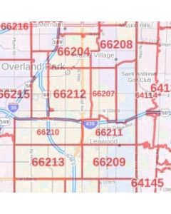 Overland Park ZIP Code Map, Kansas