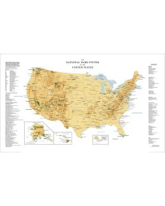 Usa National Park Service Wall Map