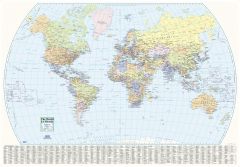 World Wall Map English And French Large