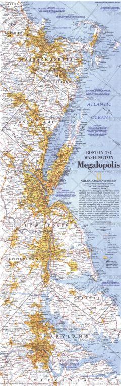 Boston To Washington Megalopolis Published 1994 Map