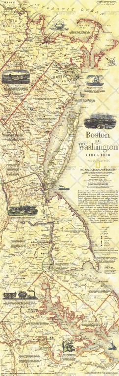 Boston To Washington Circa 1830 Published 1830 Map