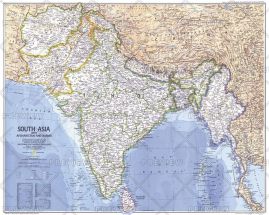 National Geographic Map ⫸ 1997-5 May INDIA & SOUTH ASIA w/ Afghanistan Myanmar 