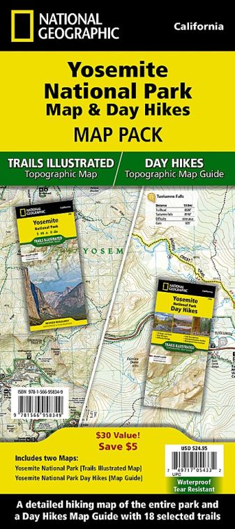 Yosemite National Park Map & Day Hikes [Map Pack Bundle]