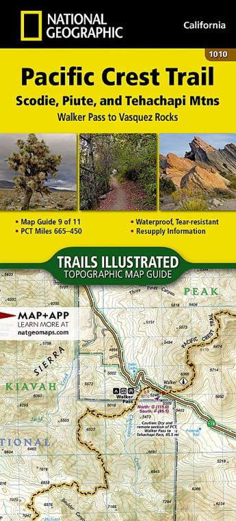 Pacific Crest Trail: Scodie, Piute, and Tehachapi Mountains Map [Walker Pass to Vasquez Rocks]