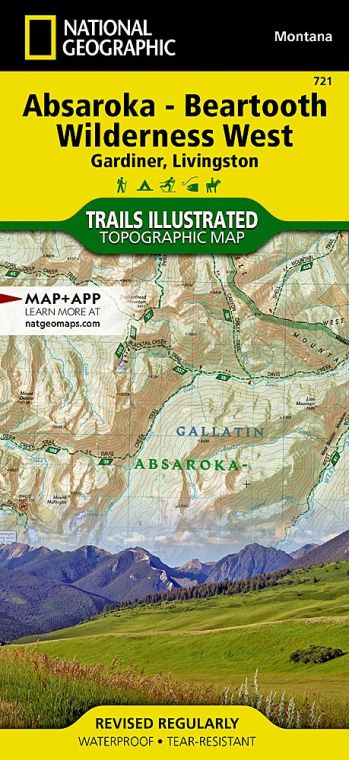 Absaroka-Beartooth Wilderness West Map [Gardiner