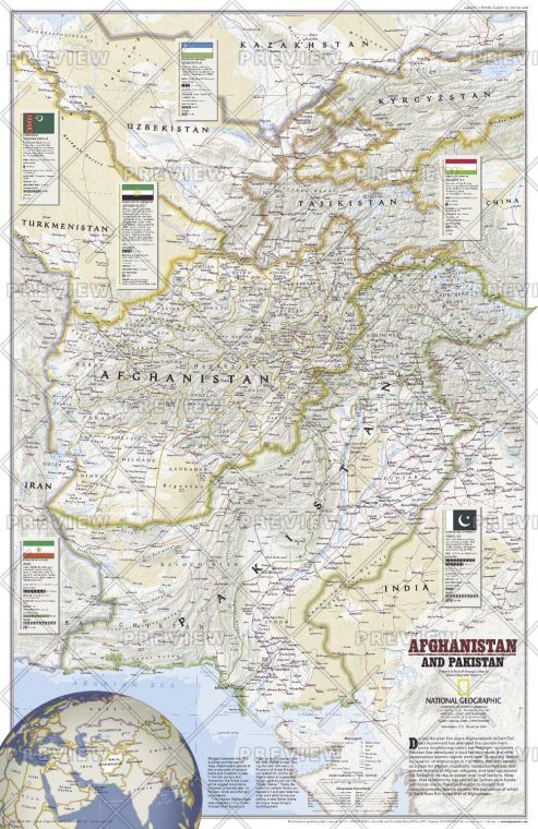 Afghanistan And Pakistan Published 2001 Map