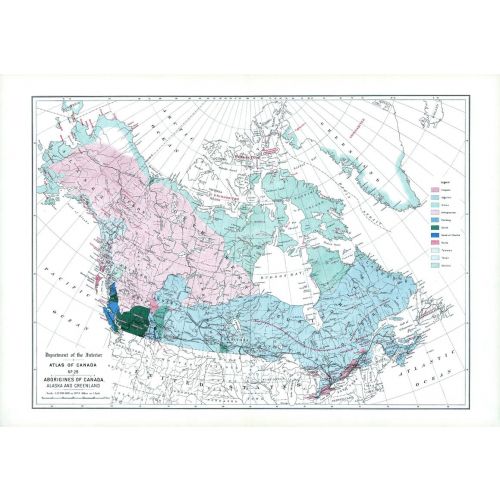 Aborigines Of Canada Alaska And Greenland 1906 Map