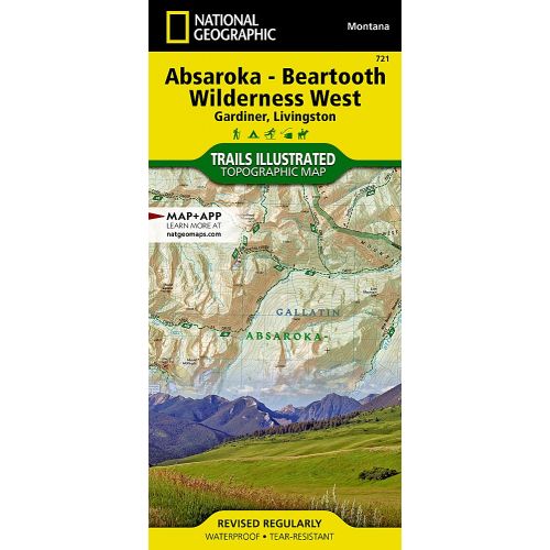 Absaroka-Beartooth Wilderness West Map [Gardiner