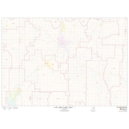 Ada ZIP Code Map, Oklahoma
