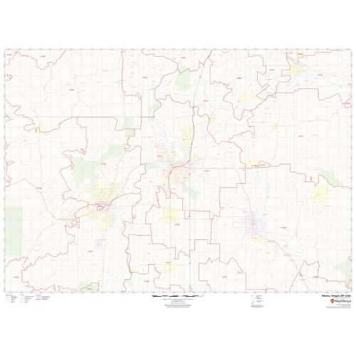 Albany ZIP Code Map, Oregon
