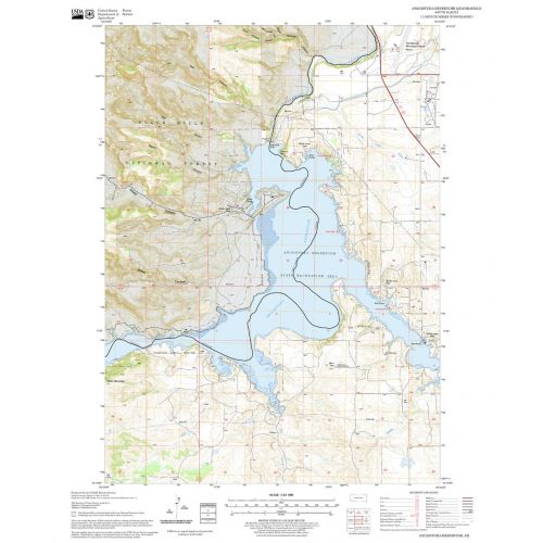 Angostura Reservoir Quadrangle Map, South Dakota Map