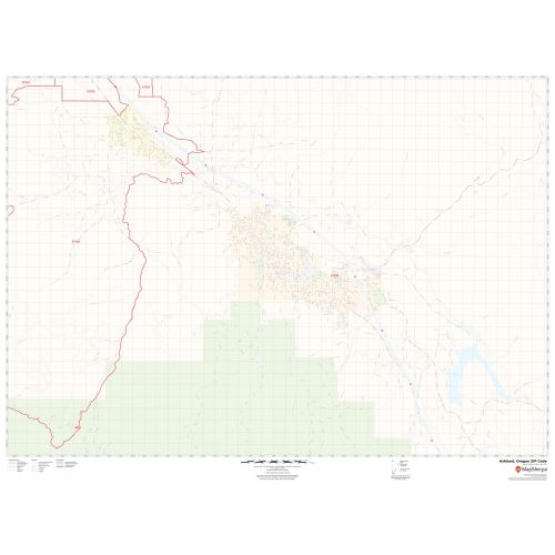 Ashland ZIP Code Map, Oregon