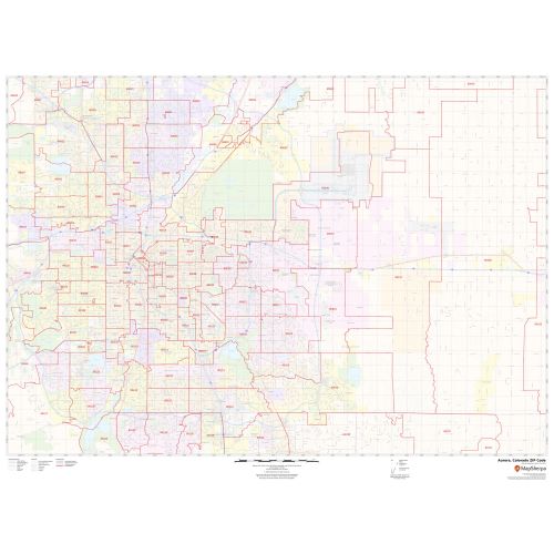 Aurora ZIP Code Map, Colorado