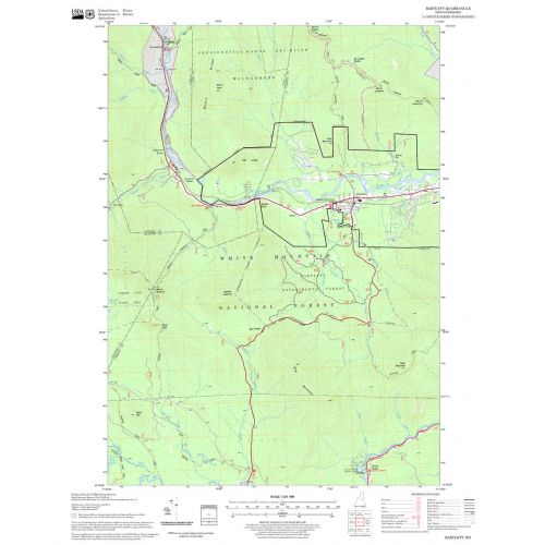 Bartlett Quadrangle Map, New Hampshire-Vermont Map