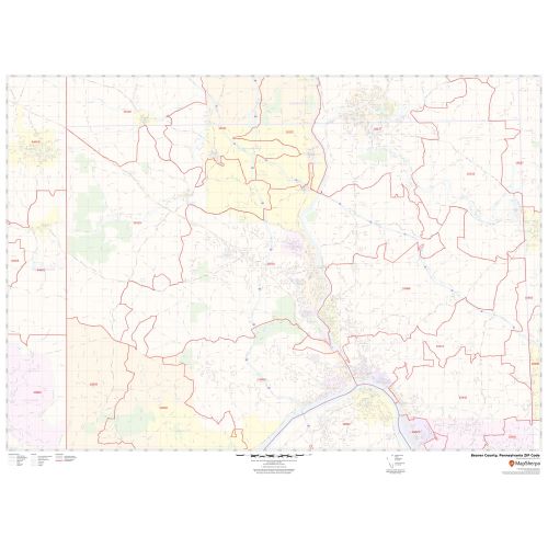 Beaver County ZIP Code Map, Pennsylvania