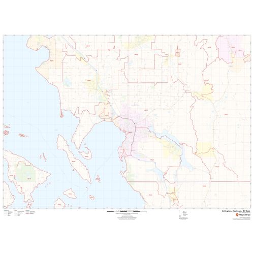 Bellingham ZIP Code Map, Washington