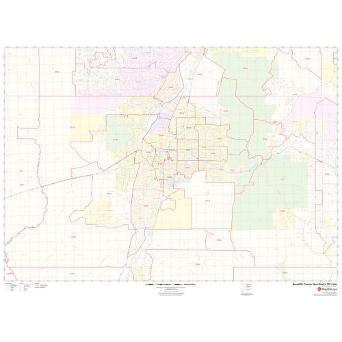 Bernalillo County ZIP Code Map, New Mexico