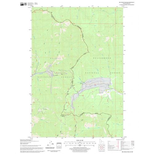 Big Hole Pass Quadrangle Map, Idaho Map