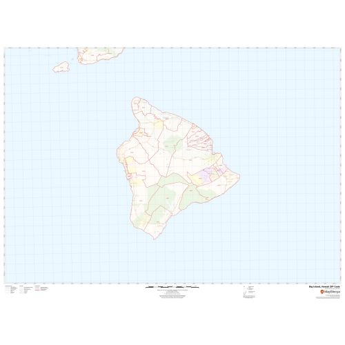 Big Island ZIP Code Map, Hawaii