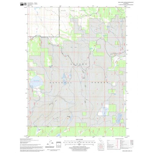 Bullard Lake Quadrangle Map, California Map