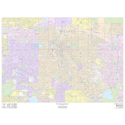 Central Denver Colorado Landscape Map