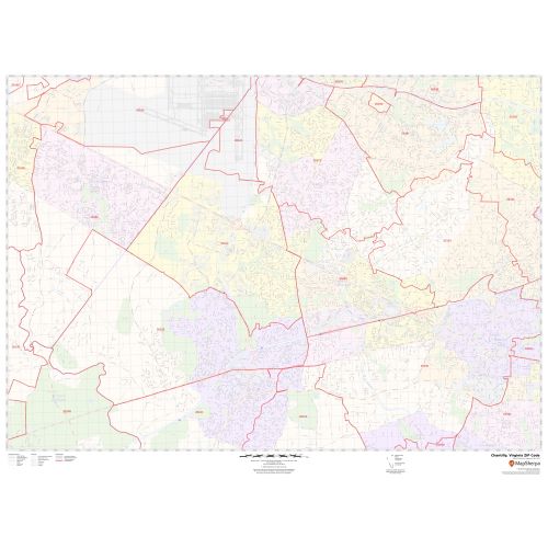 Chantilly ZIP Code Map, Virginia
