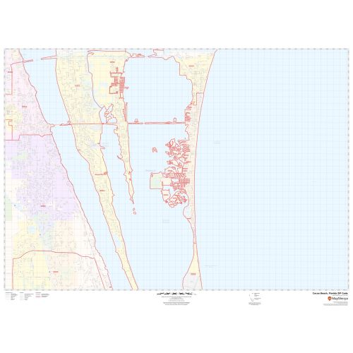 Cocoa Beach ZIP Code Map, Florida