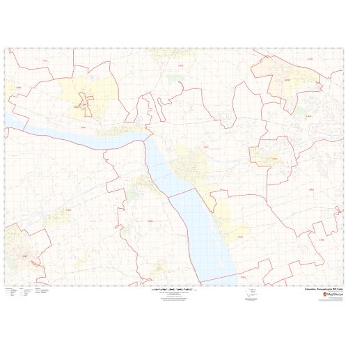 Columbia ZIP Code Map, Pennsylvania