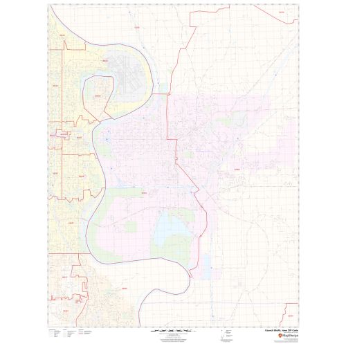 Council Bluffs ZIP Code Map, iowa