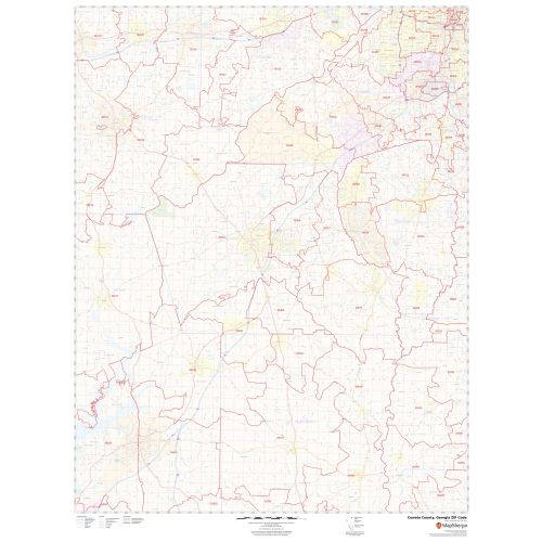 Coweta County ZIP Code Map, Georgia