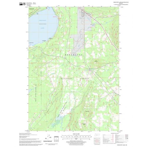 Crescent Lake Quadrangle Map, Oregon Map