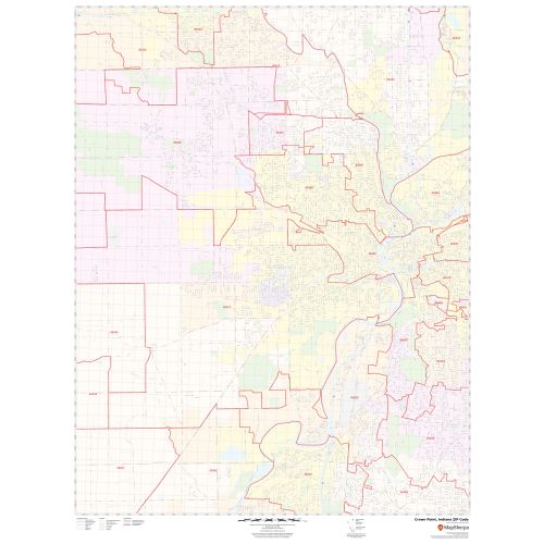 Crown Point ZIP Code Map, Indiana