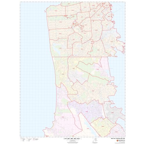 Daly City ZIP Code Map, California