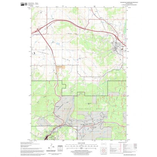 Deadwood North Quadrangle Map, South Dakota Map