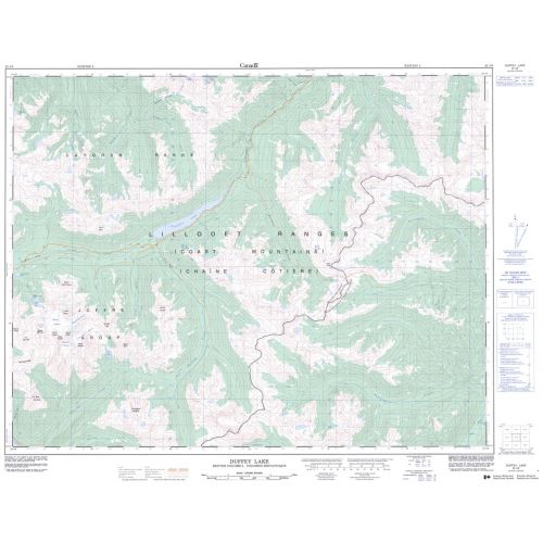 Duffey Lake - 92 J/8 - British Columbia Map