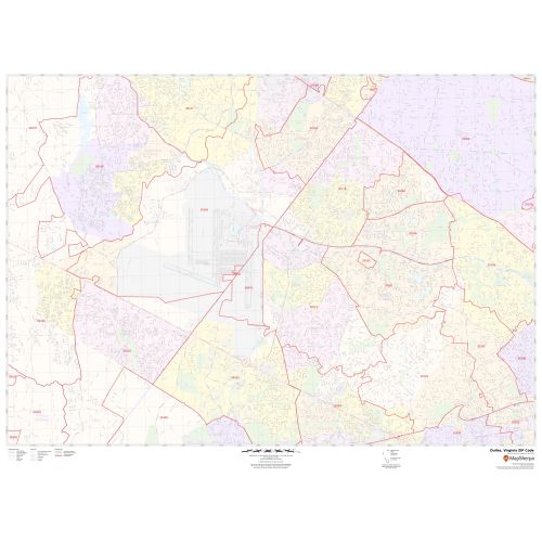 Dulles ZIP Code Map, Virginia
