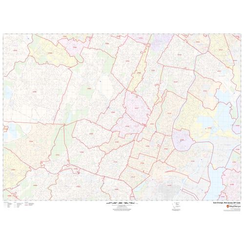 East Orange ZIP Code Map, New Jersey