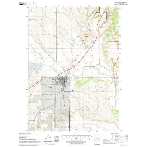 Edgemont Quadrangle Map, South Dakota Map