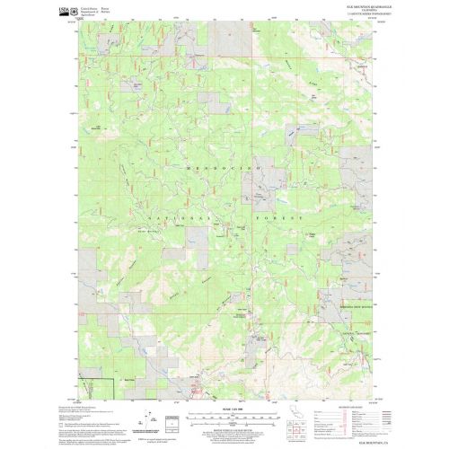 Elk Mountain Quadrangle Map, California Map