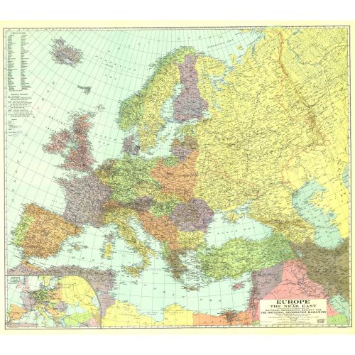 Europe And The Near East Published 1929 Map
