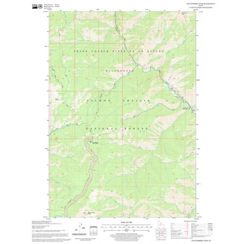 Falconberry Peak Quadrangle Map, Idaho Map