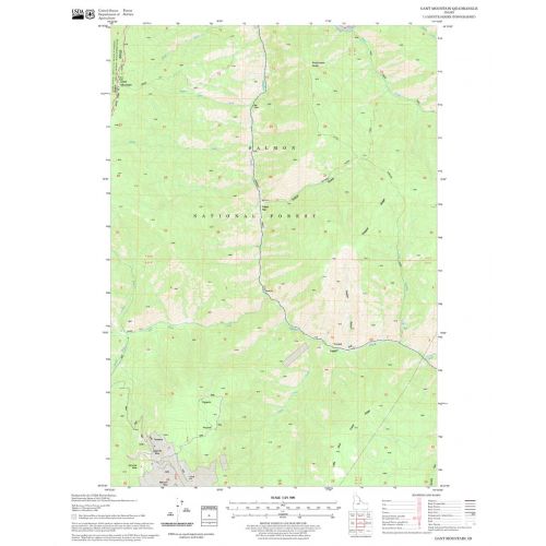 Gant Mountain Quadrangle Map, Idaho Map