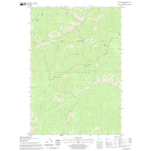 Gant Ridge Quadrangle Map, Idaho Map