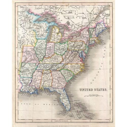 Gilbert Map Of The United States 1843