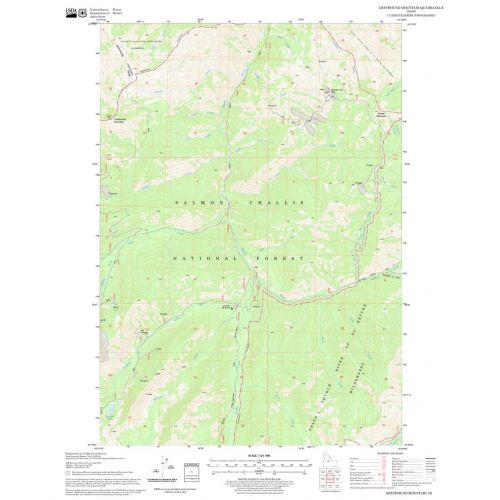 Greyhound Mountain Quadrangle Map, Idaho Map